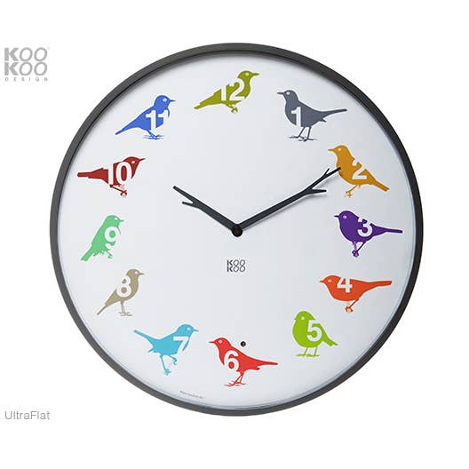 KOOKOO UltraFlat Grey & Color Wall Clock for wholesale by KooKoo GmbH