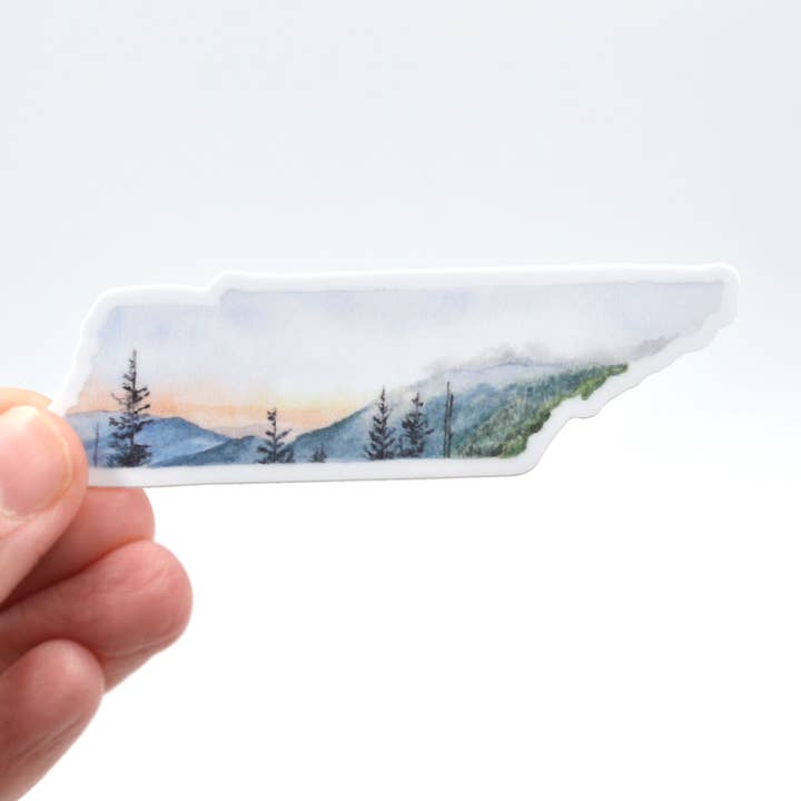 Tennessee State Vinyl Adventure Sticker (mini) for wholesale by Rachel Alvarez Art