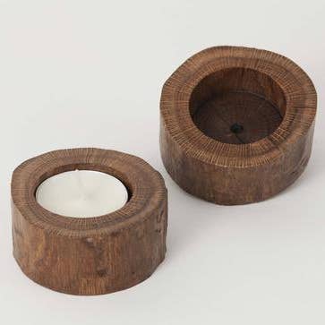Tealight Candle Holder - Natural Wood for wholesale by Blue Valley Woodworks