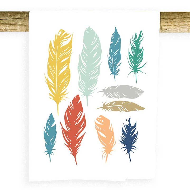 Serviette Plumes Couleurs Solides pour la vente par Potluck Press