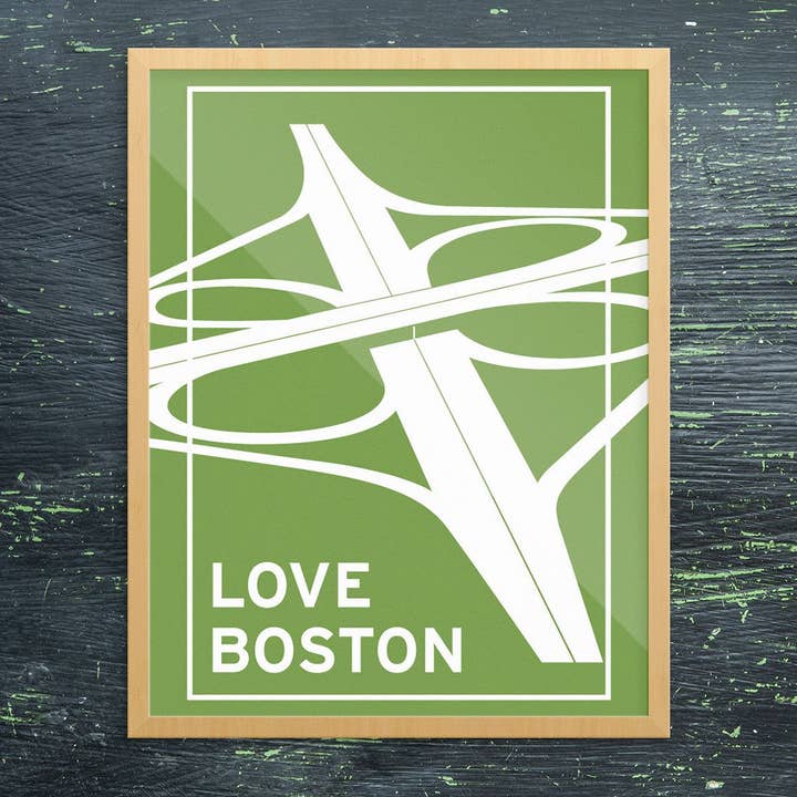 11'' x 14'' Love Boston Interchange Print for wholesale by Fridgedoor