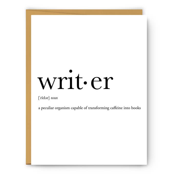 Writer Definition - Literary Everyday Card for wholesale by Footnotes