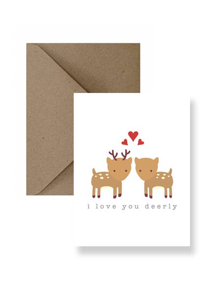 I Love You Deerly Love Greeting Card for wholesale by IMPAPER