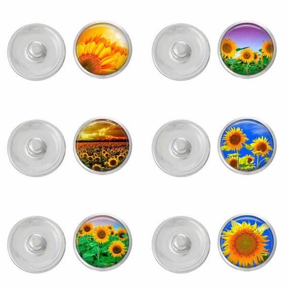 Flower - Sunflowr Snaps für Snap Schmuck und Accessoires für den Großhandel von Say It in A Snap Jewelry