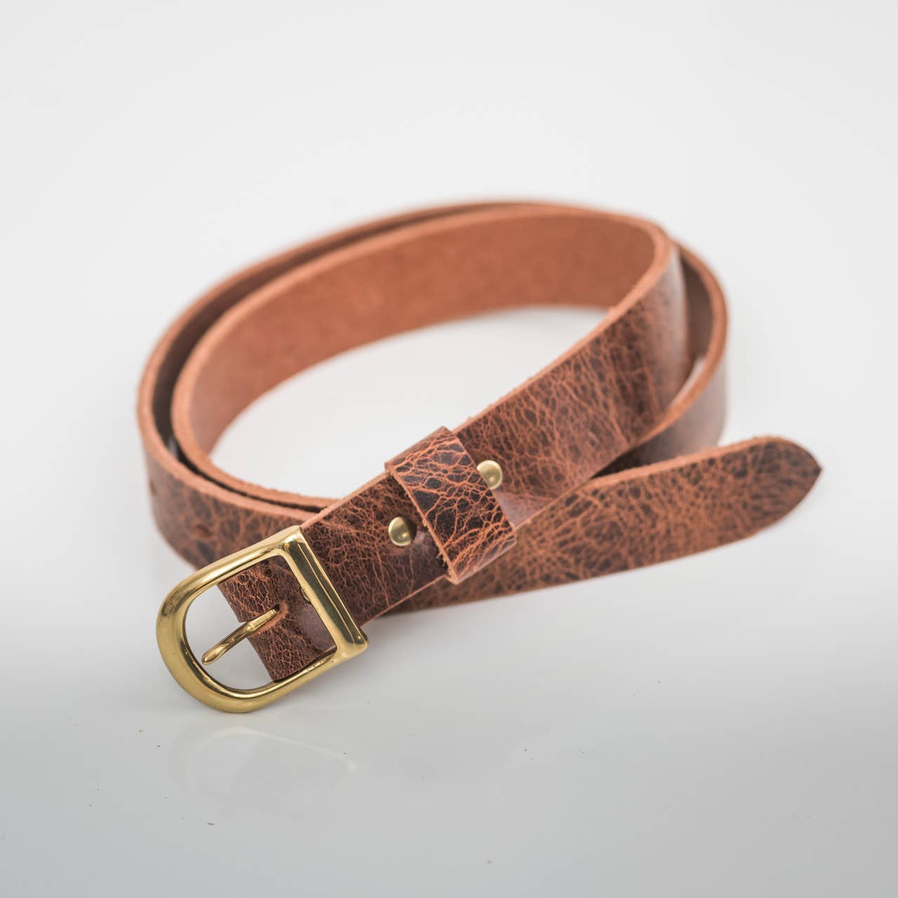 Box of Belts - Wholesale Belt - Women's - 1" Width Marble Tan - Brass Hardware1