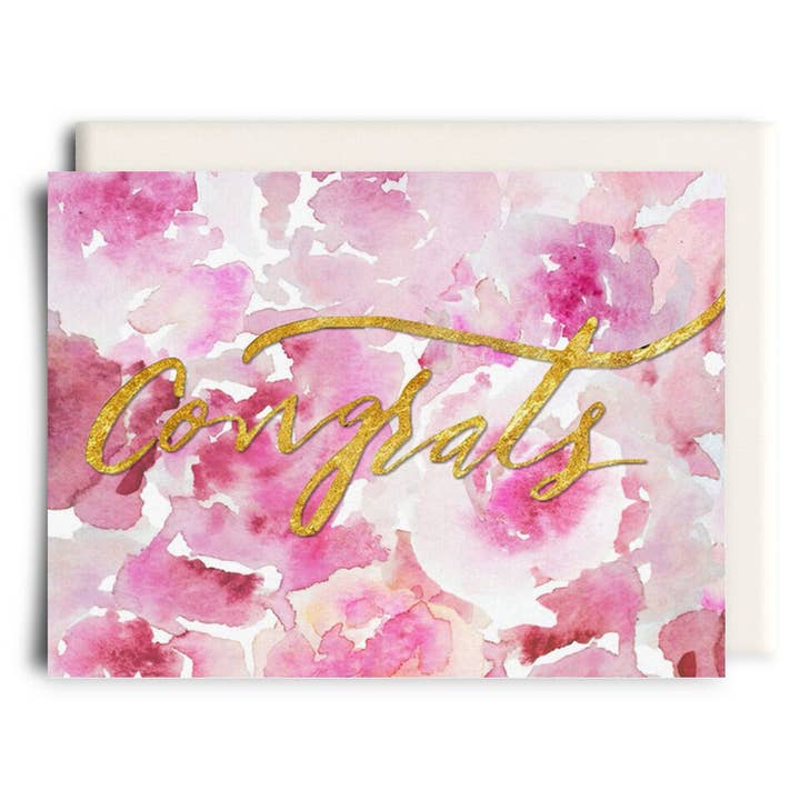 Aquarelle Félicitations | Carte de vœux pour la vente par Inkwell Cards
