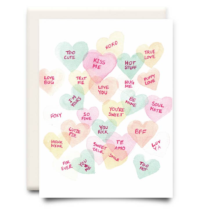 Inkwell Cards - Wholesale Love Card - Candy Hearts | Love Greeting Card
