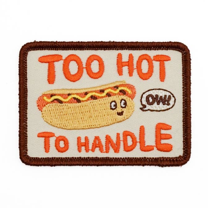 Hot Dog Embroidered Patch for wholesale by Lucky Horse Press