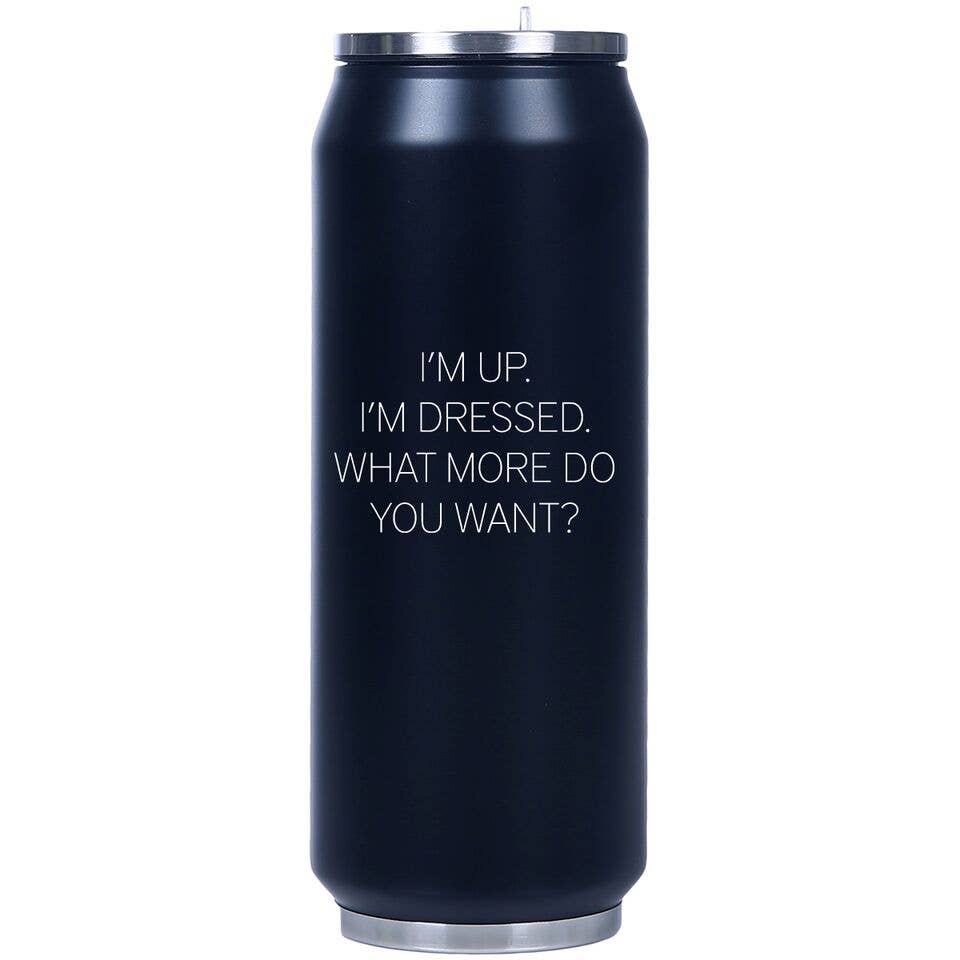 Made2Order - Wholesale Water Bottle - I'm Up. Im Dressed White Fliptop Water Bottle0