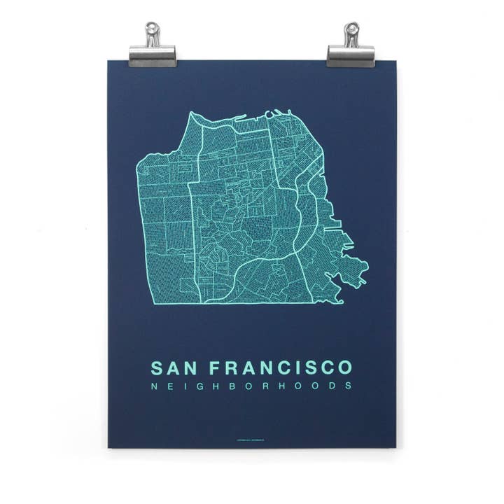 Native Maps - Wholesale Poster - San Francisco, CA Neighborhood City Map Poster5