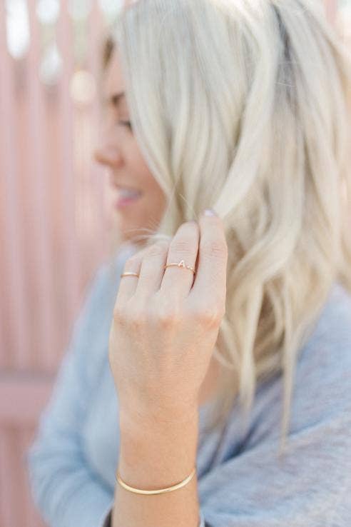 Katie Dean - Wholesale Band/Stacked Ring - 18K Gold Plated, Size 7 Initial Ring32