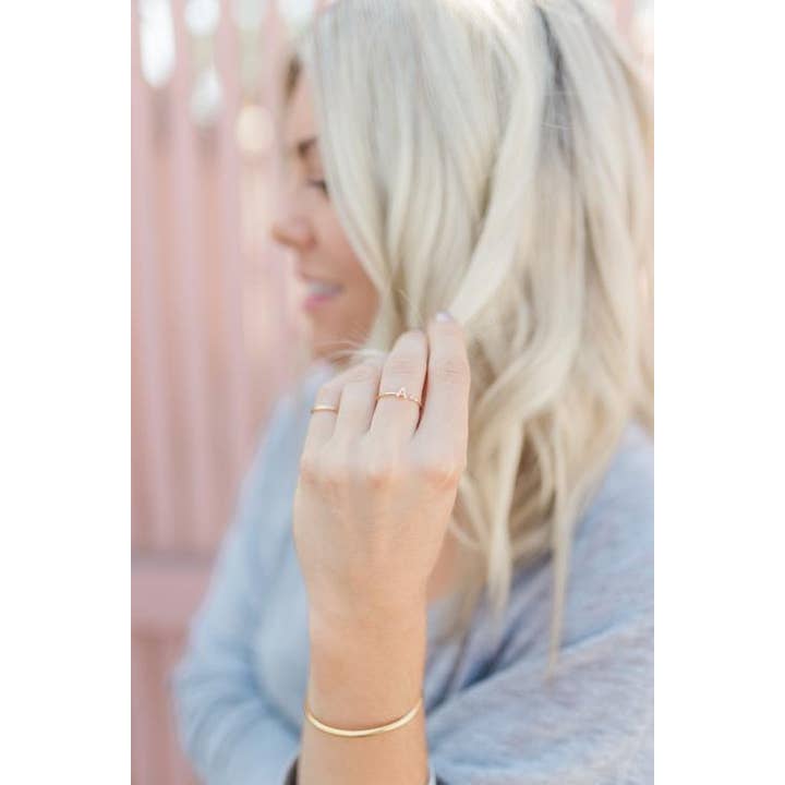 Katie Dean - Wholesale Band/Stacked Ring - 18K Gold Plated, Size 6 Initial Ring19