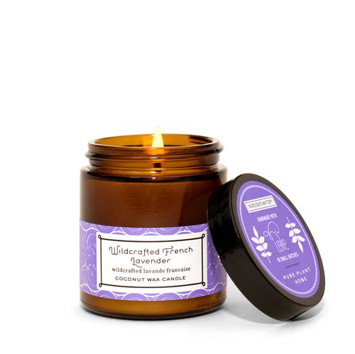 3.1 oz Small Amber Apothecary Jar Wildcrafted French Lavende for wholesale by Pure Plant Home