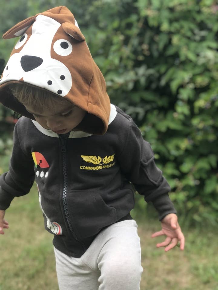 Commander Space Dog 3D-Hoodie für Kleinkinder und Kinder für den Großhandel von Doodle Pants