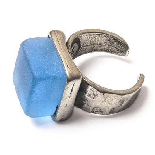 Smart Glass Recycled Jewelry - Wholesale Cocktail/Statement Ring - CUBE RING SILVER | Recycled | Museum Quality | Upcycled 4