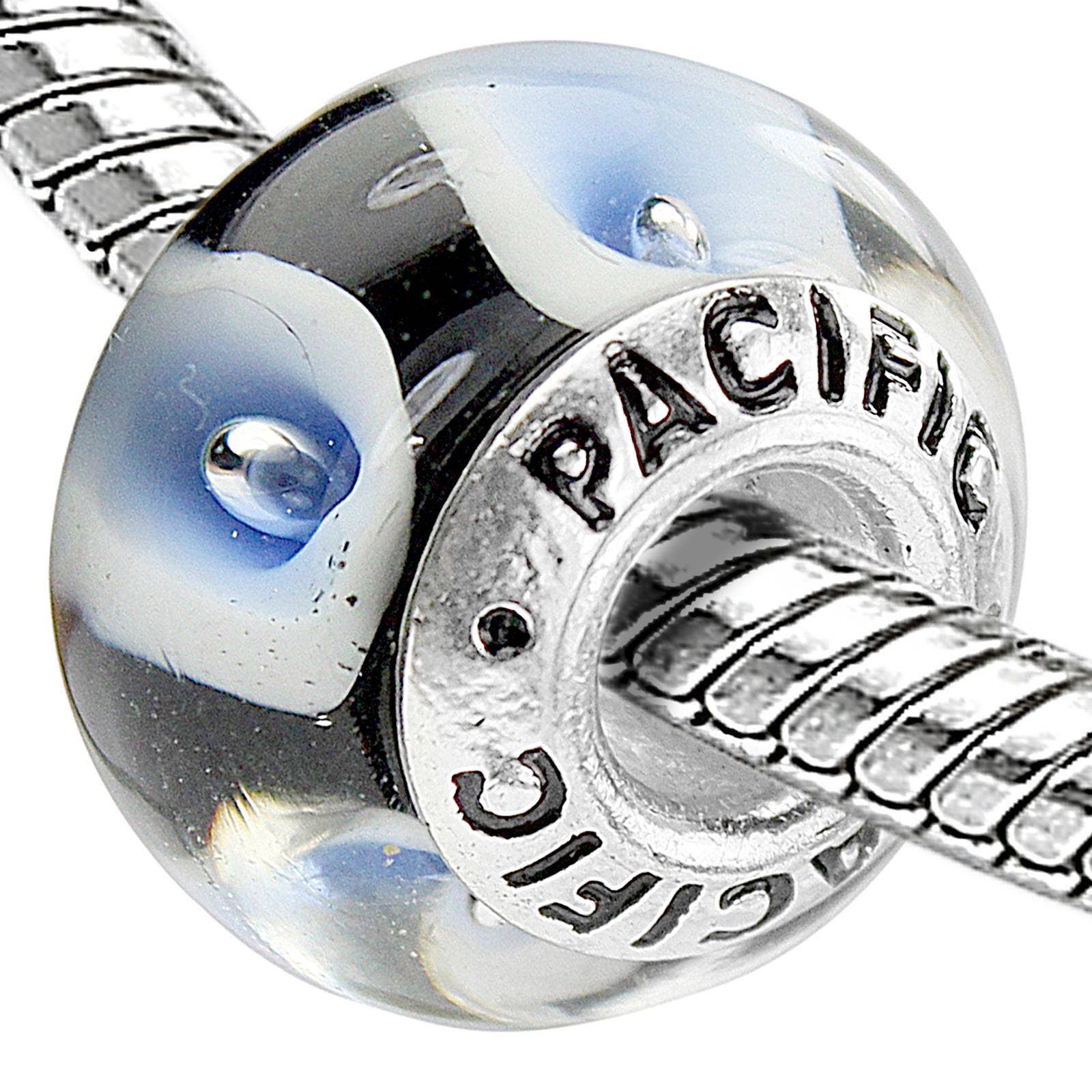 West Coast Jewelry - Wholesale Individual Charm/Pendant - Silver Murano Glass Bead - Cosmos Tonight1