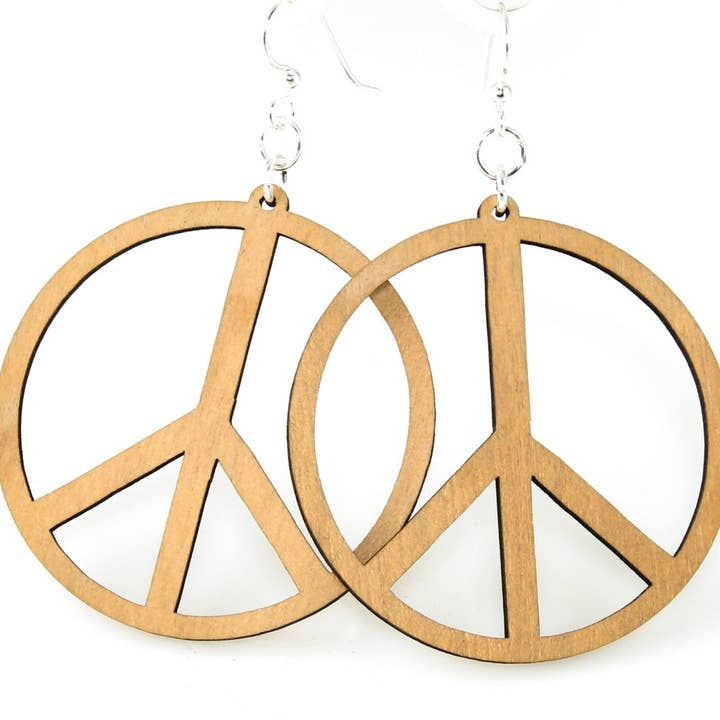 Large Peace Sign Earrings for wholesale by Green Tree Jewelry