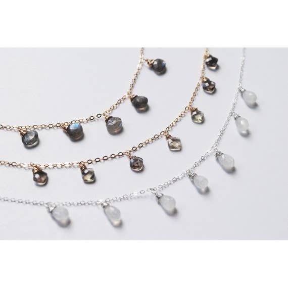 7 Stone layering necklace womens healing gemstone necklace for wholesale by Seaflowerjewelry