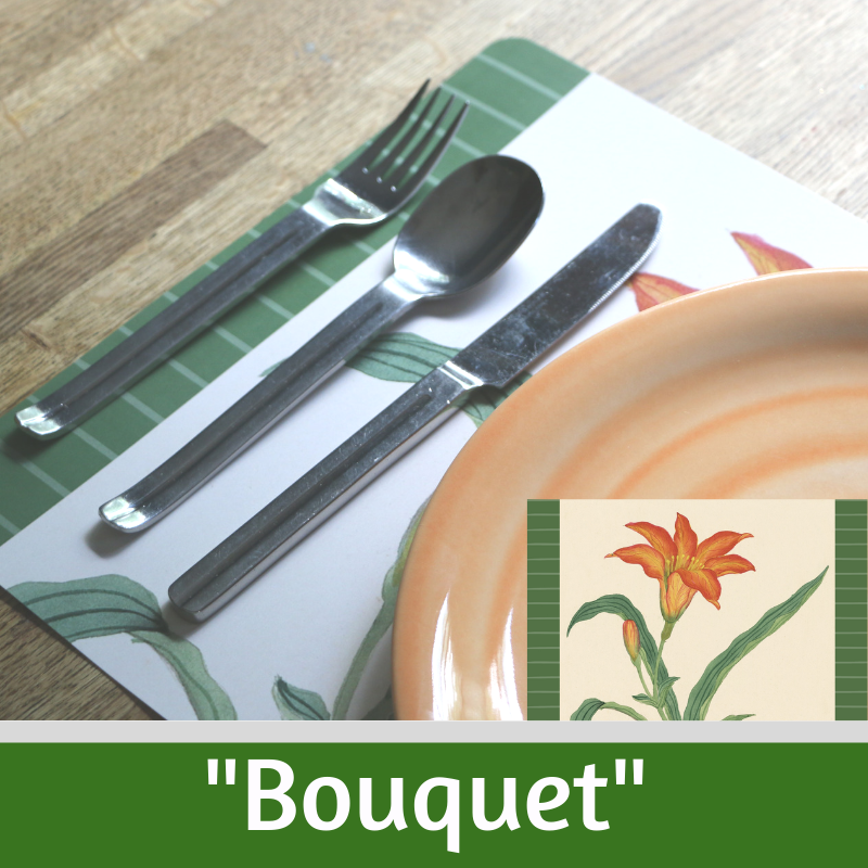 The Bedford Life - Wholesale Disposable Placemat - Paper Placemats : "Bouquet" 3 designs (8 of each)6