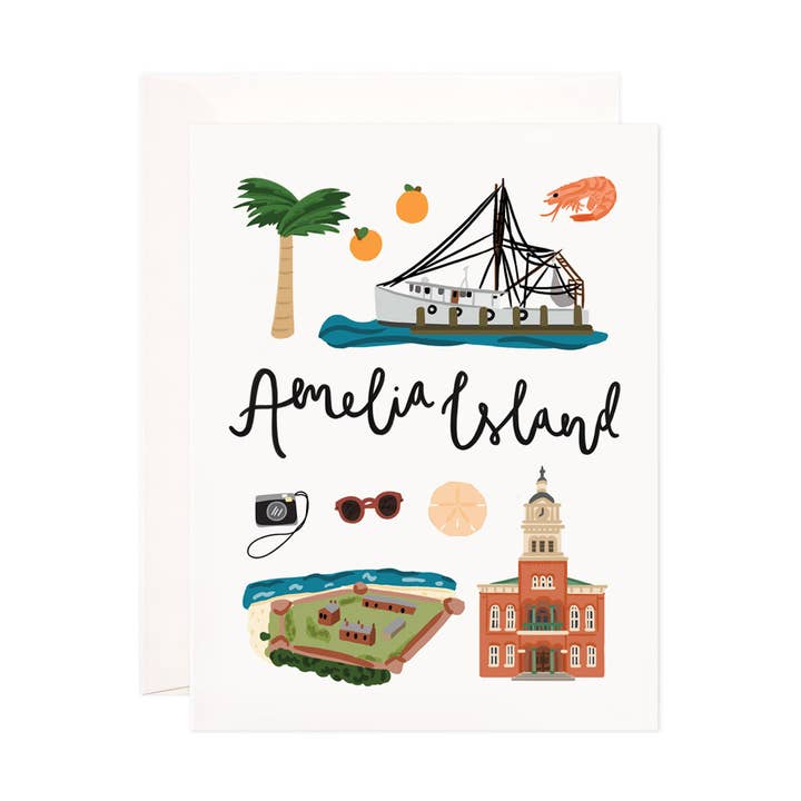 Amelia Island Greeting Card - Florida Stationery Card Set, Hostess, Teacher, Travel Gift for wholesale by Bloomwolf Studio