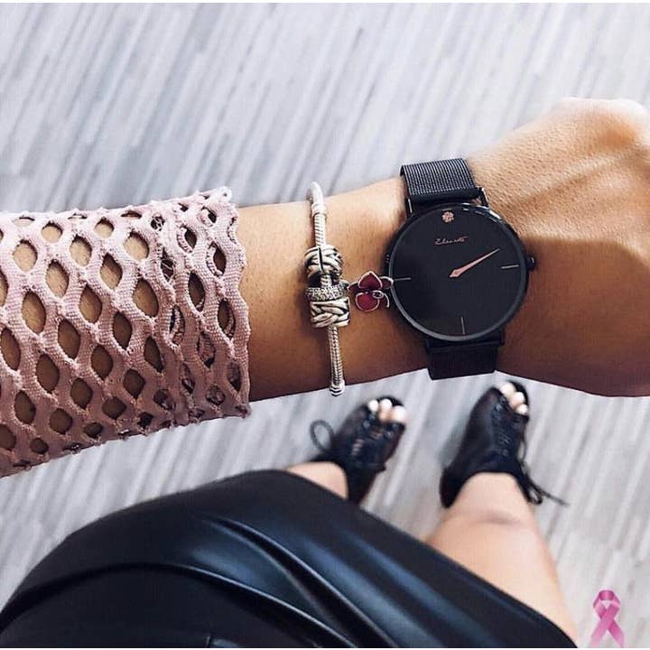 Strength 36 Mesh Womens Black Mesh Minimalist Wrist Watch for wholesale by Element Watch Company