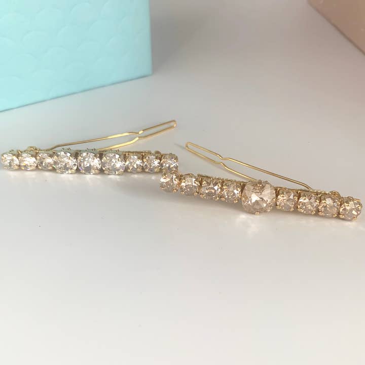 Acute Designs – wholesale Barrette – Women’s – Large Swarovski Barrettes - Crystal or Silk