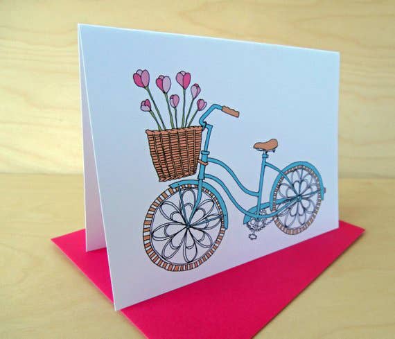 Rachelink Cards & Illustrations - Wholesale Everyday Greeting Card - Tulip Bike Card2