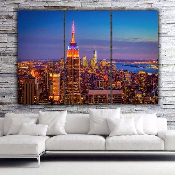 64 „x 40" New York Empire State Building Solnedgang lærred for engroshandel hos HolyCowCanvas