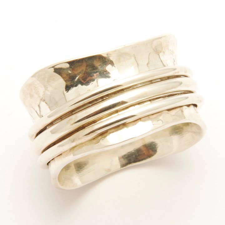 Tamara Kelly Designs - Wholesale Band/Stacked Ring - Spinning Ring - Hammered Background0