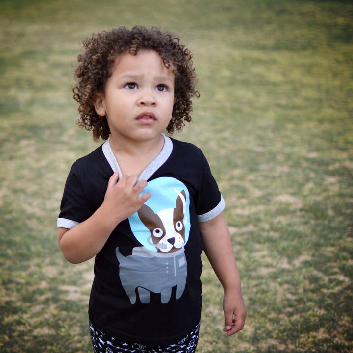Space Dog Toddler and Kids Shirt for wholesale by Doodle Pants