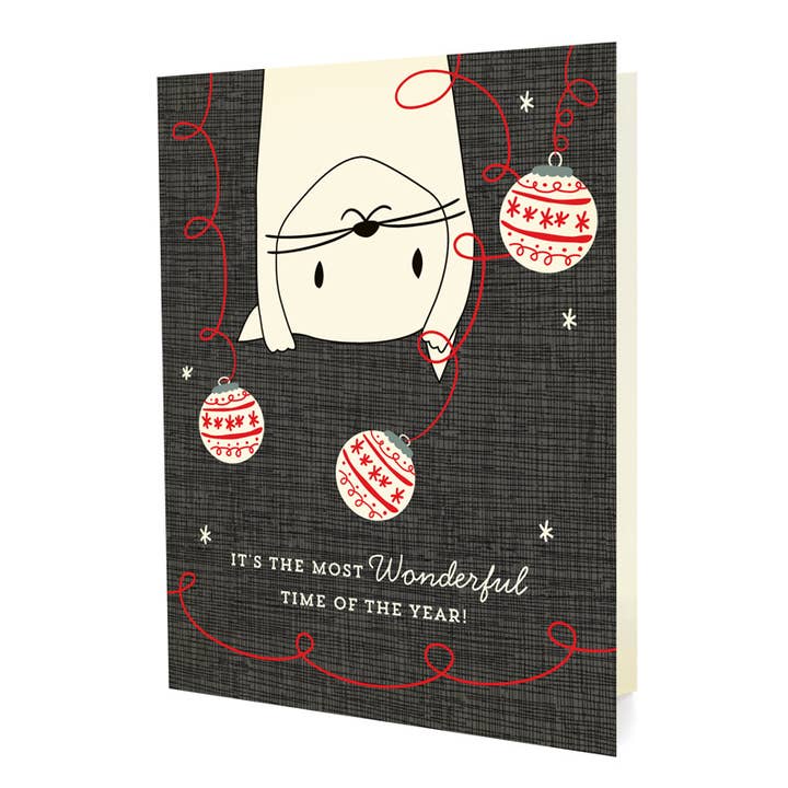 Verspielte Kitty-Weihnachtskarten — 10 Stück für den Großhandel von Night Owl Paper Goods