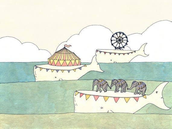 Sadly Harmless Illustration - Wholesale Art Print - "Traveling Circus" Print0