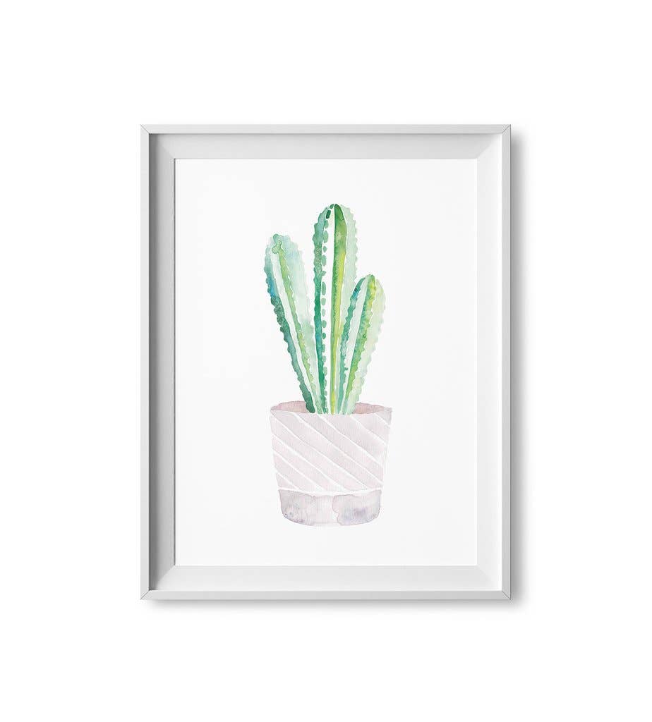 Lilac Paperie - Wholesale Art Print - 8” x 10” Purple Cactus Watercolor Print0