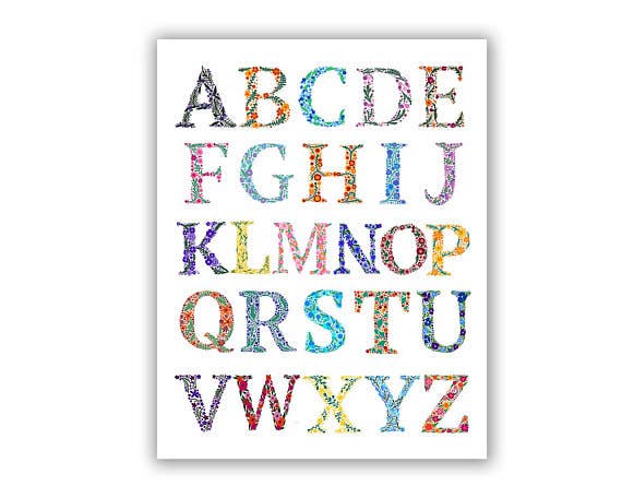 Fox & Crow Paper co. - Wholesale Art Print - Kids & Baby - Flower Alphabet Art / ABC Art / Nursery Print / Kids Art0