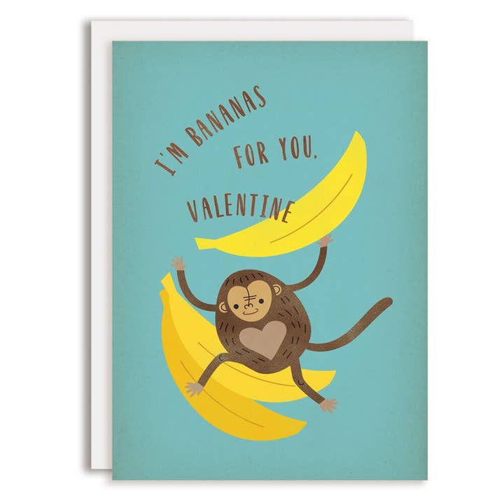 I'm Bananas For You - Tarjeta de felicitación de San Valentín para venta al por mayor de Rosy Designs