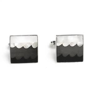 Vierkante golven inlay manchetknopen voor wholesale door Great Falls Jewelry