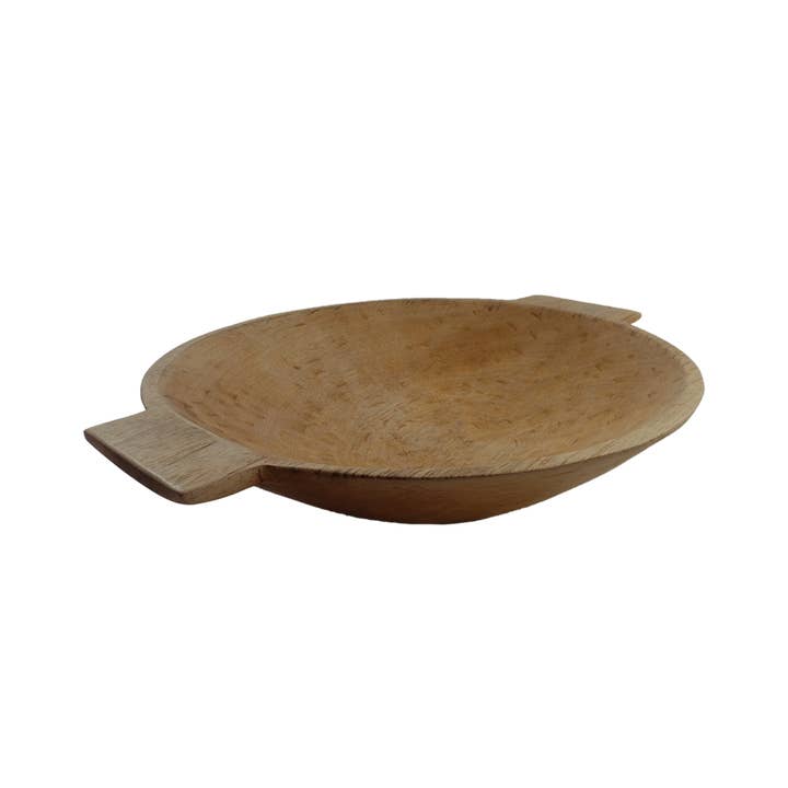 Sobremesa - Wholesale Decorative Plate/Dish/Bowl - 15.5" Medium Wood Bowl with Handles, Wood Salad Bowl 2