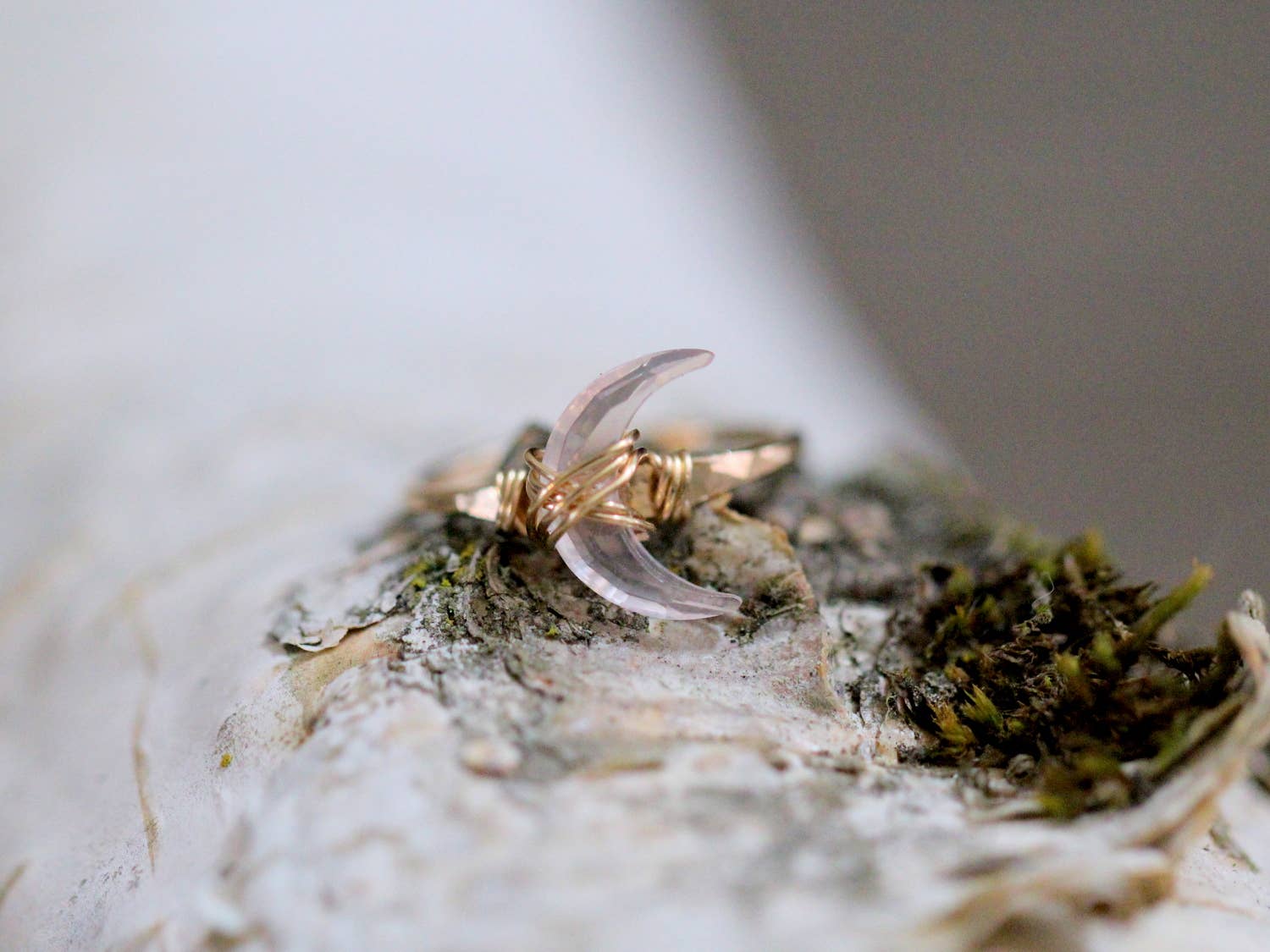 Saressa Designs - Wholesale Cocktail/Statement Ring - Moonbeam Ring - Rose Quartz3