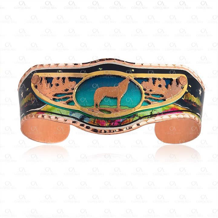 BJ 83 Wolf 3D Design Bracelet for wholesale by COPPER ARTS INC.