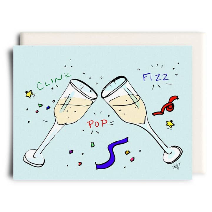 Pop Clink Fizz | Greeting Card for wholesale by Inkwell Cards