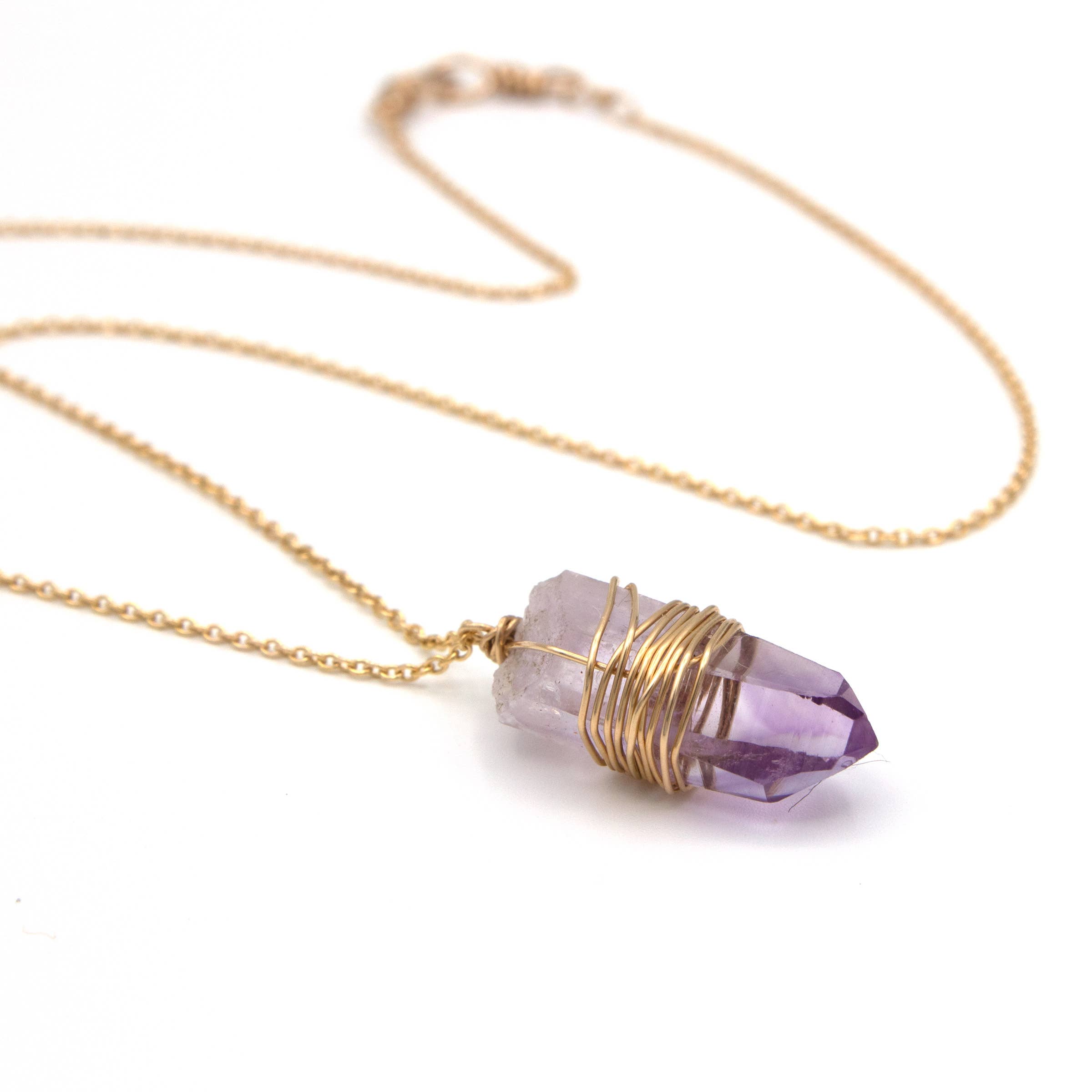 Crystal and Gold – wholesale Hänge-/berlockhalsband – Ametist Crystal Halsband2