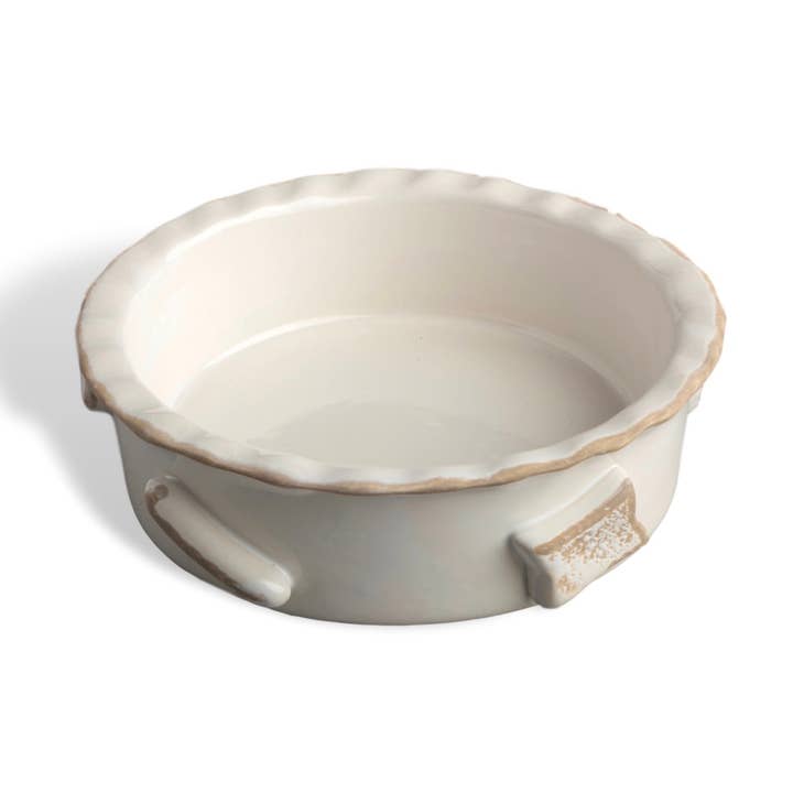 Dog Food And Water Bowl - Small French White for wholesale by Carmel Ceramica