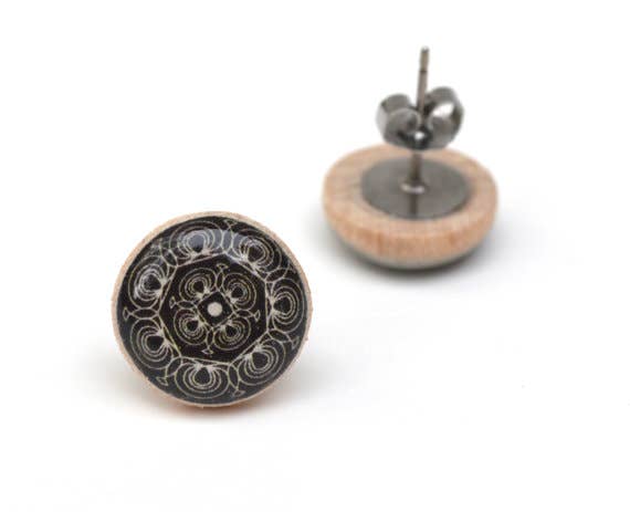 Starlight Woods - Wholesale Stud/Post Earrings - Black Geometric Stud Earrings v.2