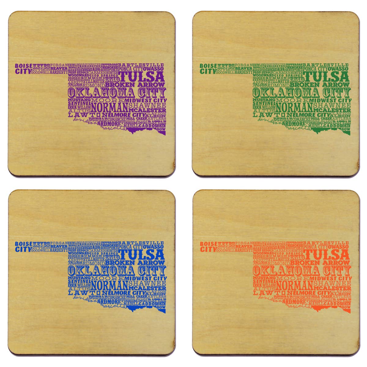 Torched Products - Wholesale Coasters - State Typography Coaster- Set of 437