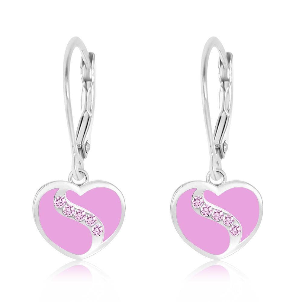 Chanteur – Großhandel Ohrhänger – Crystal Emaille Herz zu Herz Leverback Ohrringe2