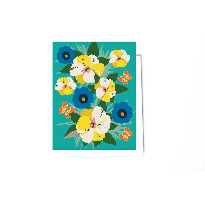 Carte Pansy Flowers pour la vente par Elizabeth Grubaugh