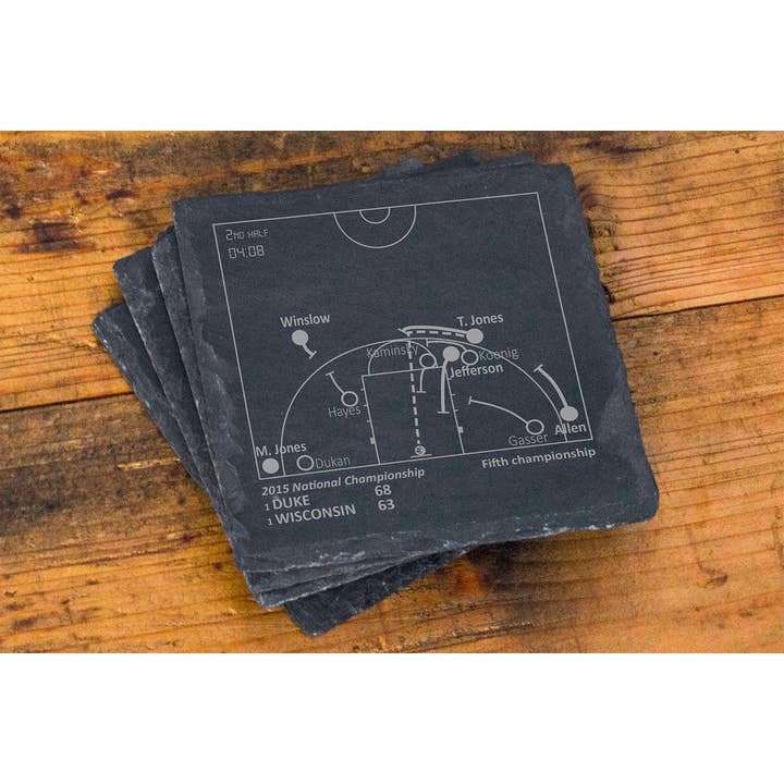 Greatest Duke Basketball Plays: Slate Coasters (Set of 4) for wholesale by Playbook Products