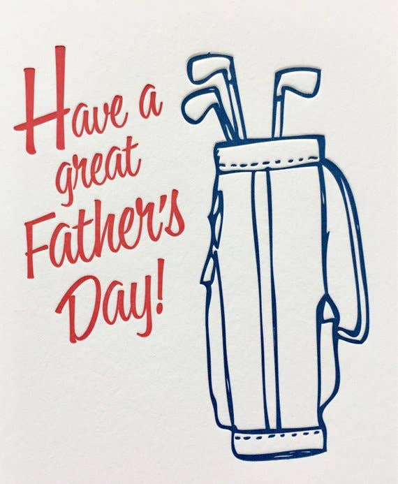 Lucky Bee Press - Wholesale Father's Day Card - Golf Father’s Day - letterpress card2