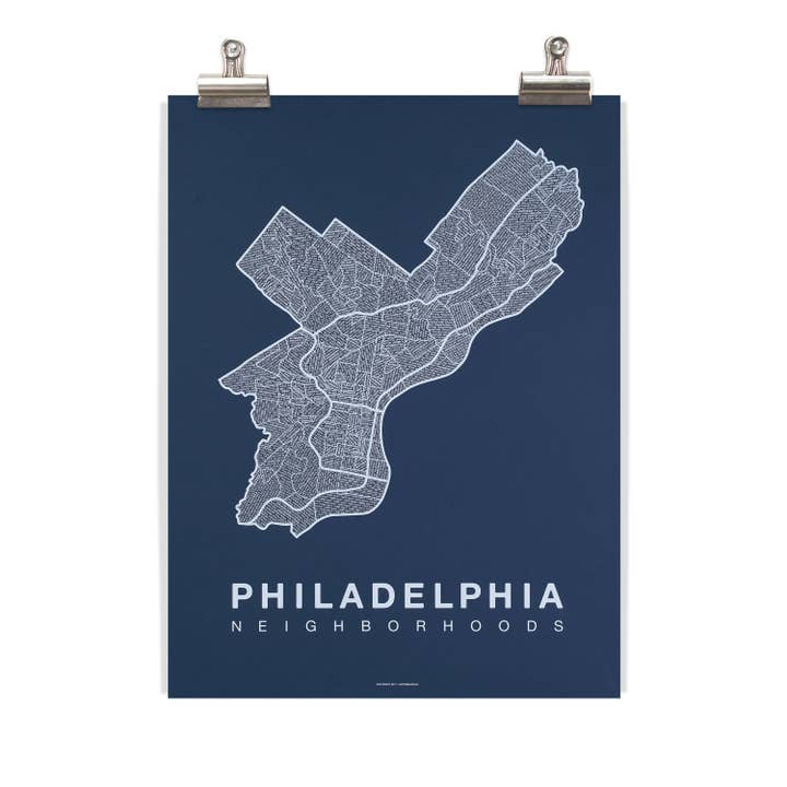 Native Maps - Wholesale Poster - Philadelphia, PA Neighborhood City Map Poster