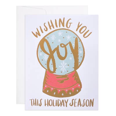 9th Letter Press - Wholesale Season's Greetings Card - Hand Illustrated Snow Globe - Season's Greetings Card0